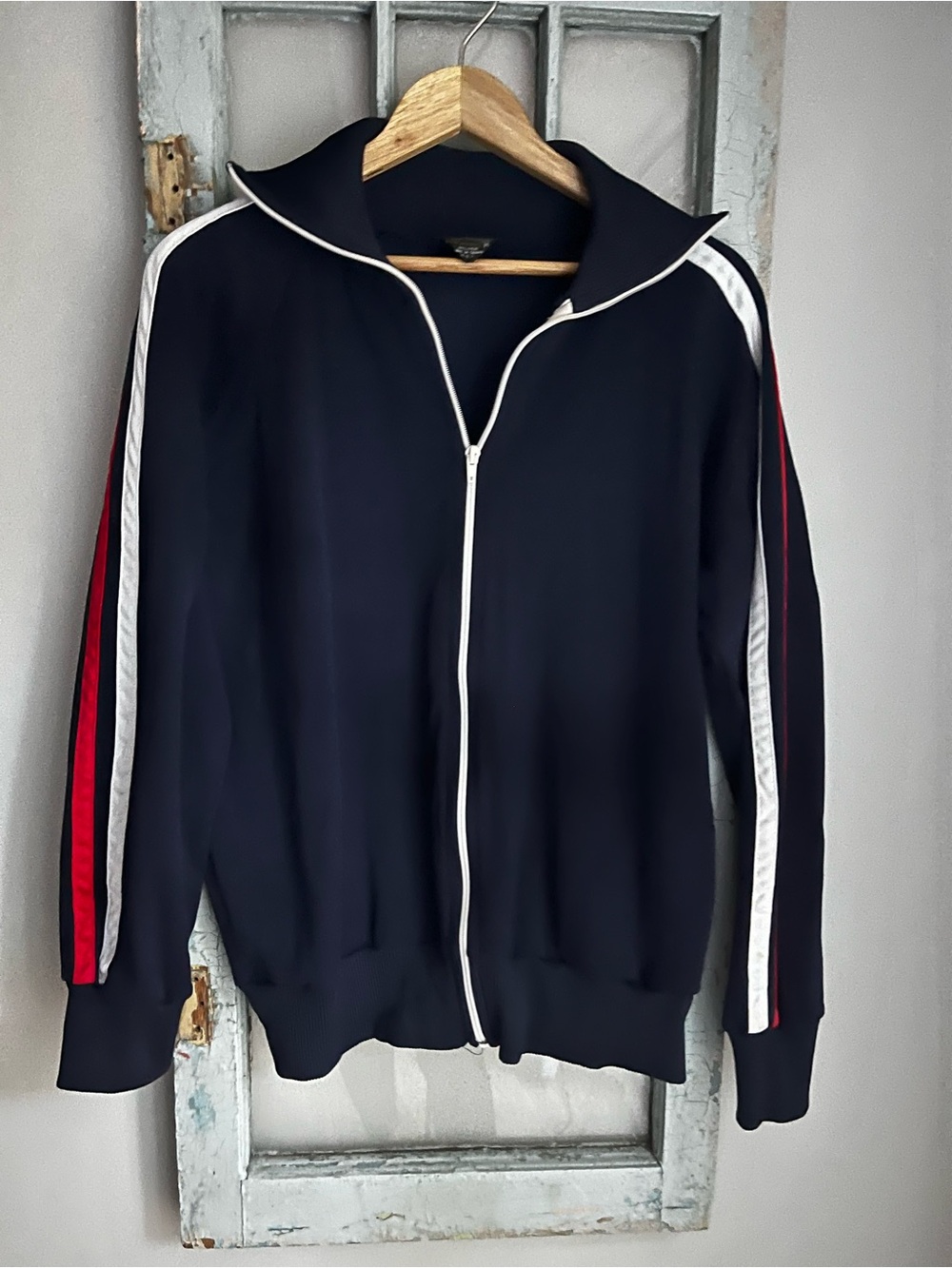 VTG 70s JCPenney MW Blue Zip Up Track Jacket Sweatshirt Size M